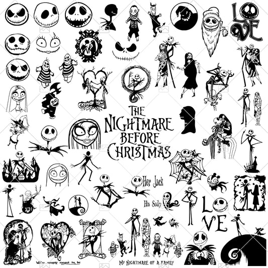 Halloween Svg Christmas Svg Nightmare Before Christmas Vector Jack Skellington Cricut Cut File Silhouette Jack Skellington T
