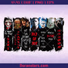 Top Horror Characters PNG, Horror Movie Sublimated Png INSTANT DOWNLOAD Digital Print Design