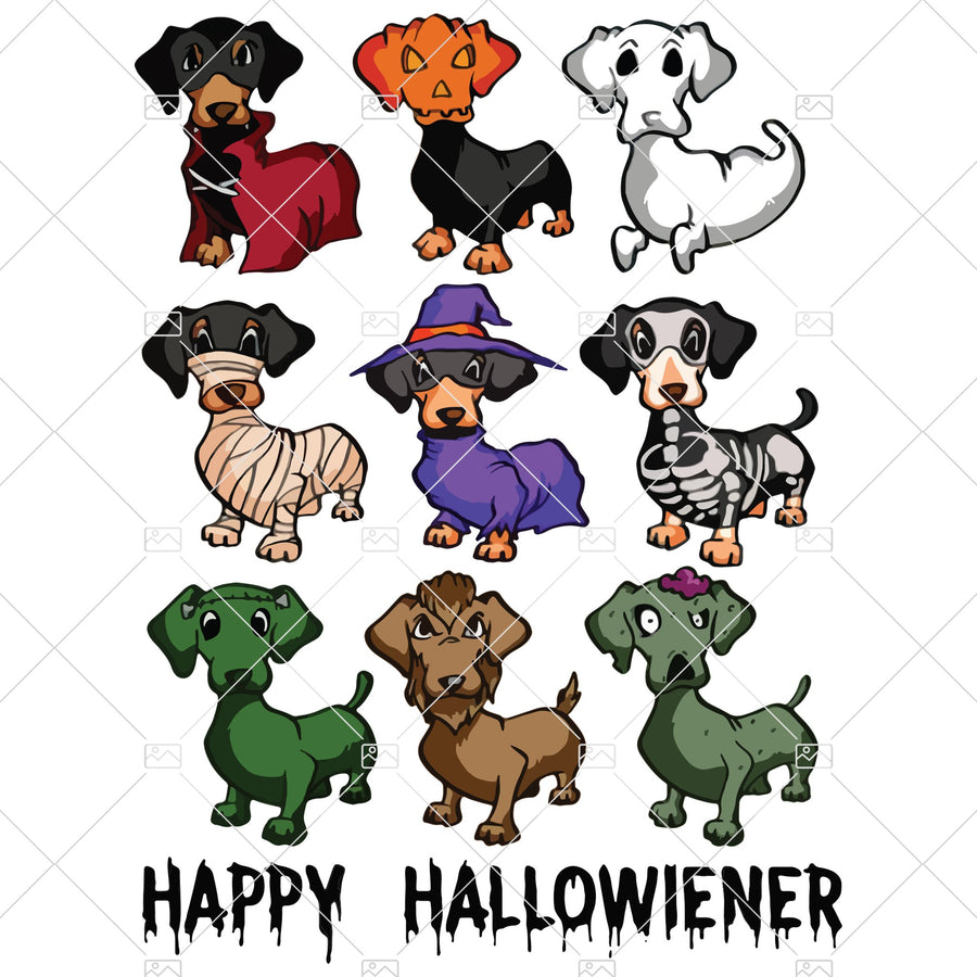 Happy Hallowiener  Dog Halloween svg