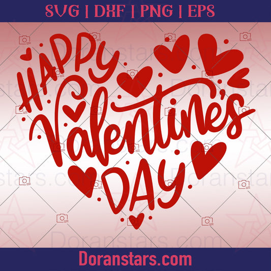 Happy Valentines Day Svg - Valentine Svg - Doranstars.com Valentine's Day SVG cut file for Cricut & Silhouette by DoranStars