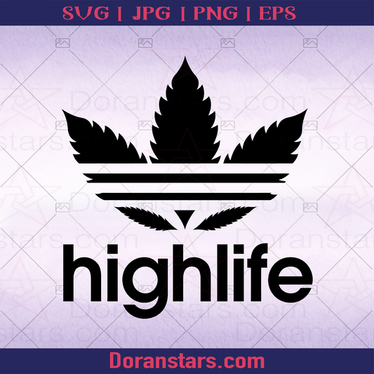 Highlife Cannabis, Adidas Logo inspired logo Cannabis SVG cut file for Cricut & Silhouette by DoranStars