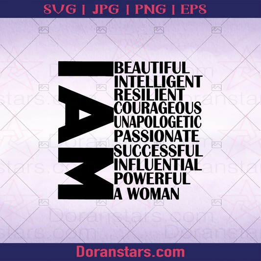 I Am Beautiful Intelligent logo SVG Design cut file for Cricut & Silhouette by DoranStars