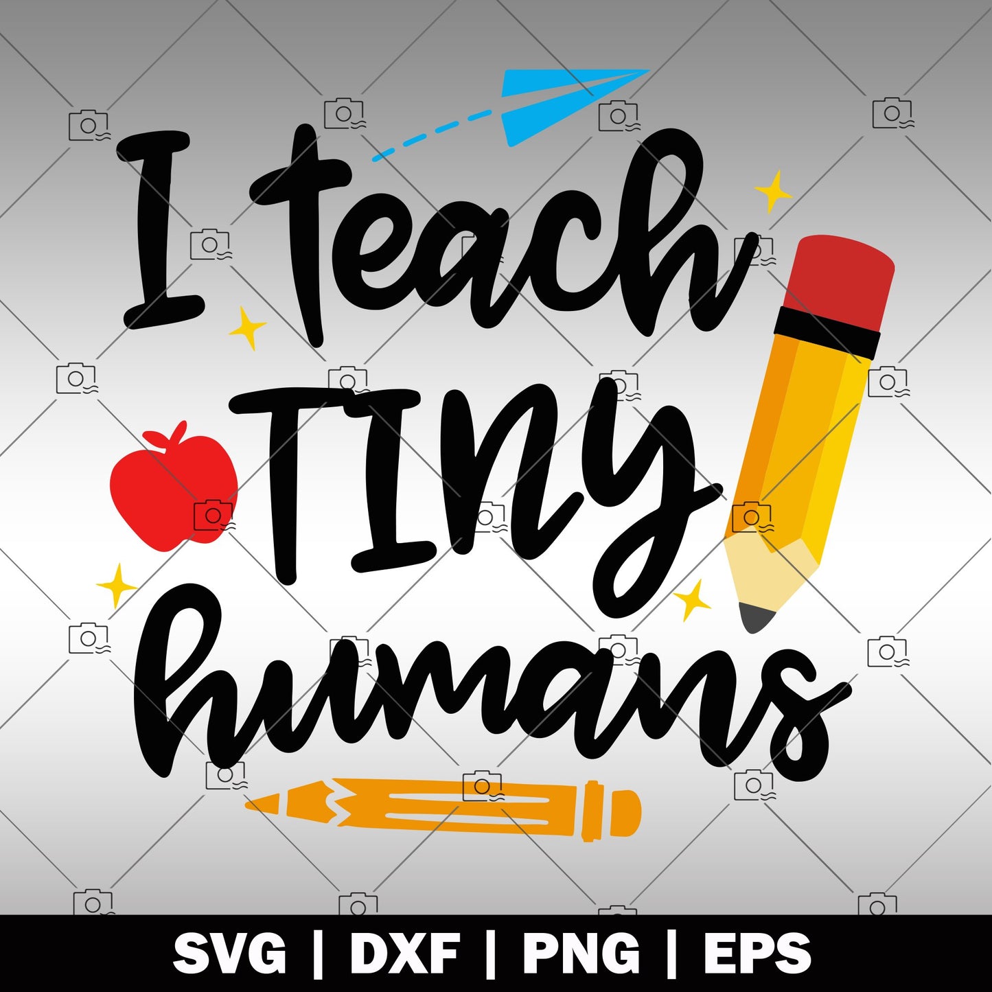 I Teach Tiny Humans logo Teacher SVG cut file for Cricut & Silhouette by DoranStars