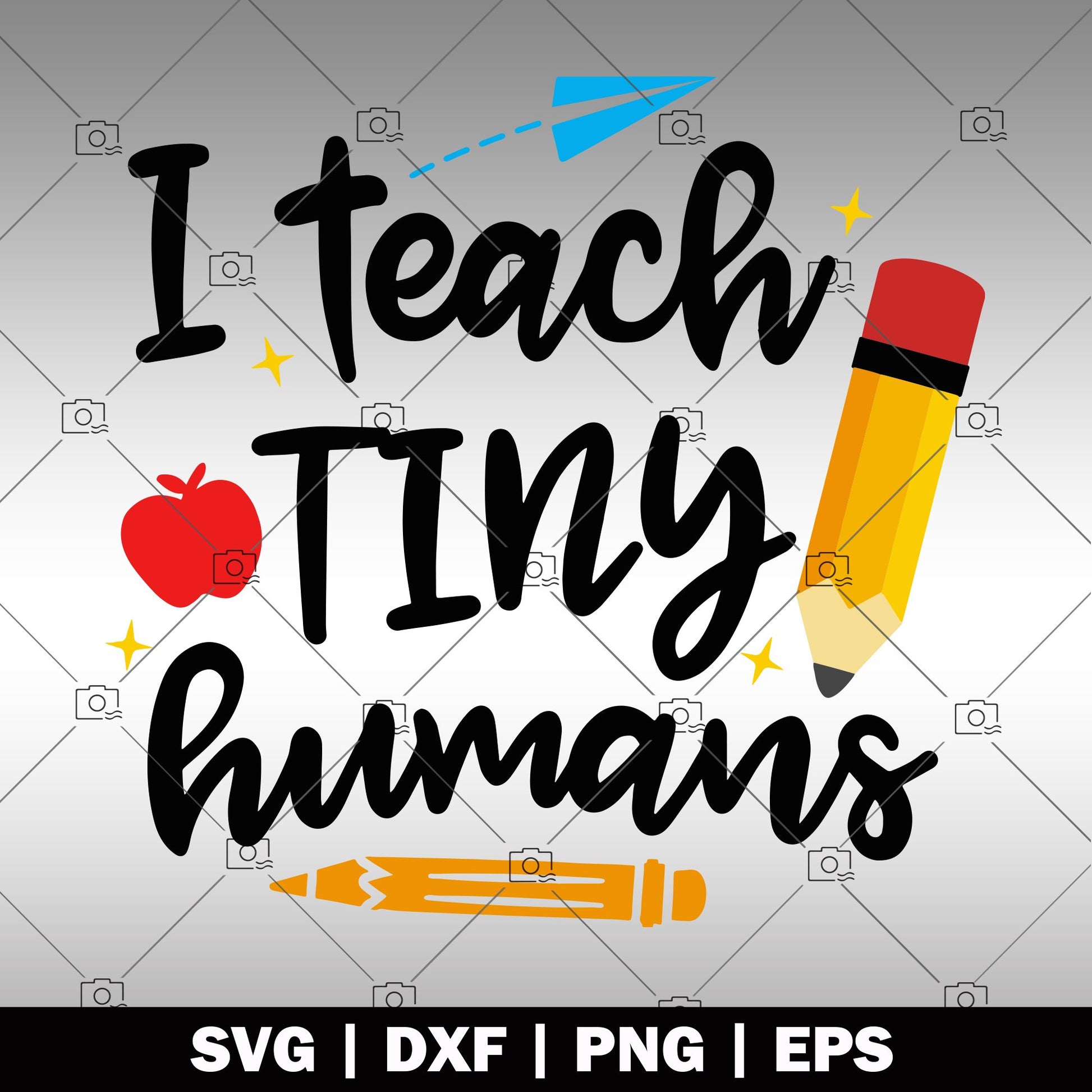 I Teach Tiny Humans logo Teacher SVG cut file for Cricut & Silhouette by DoranStars