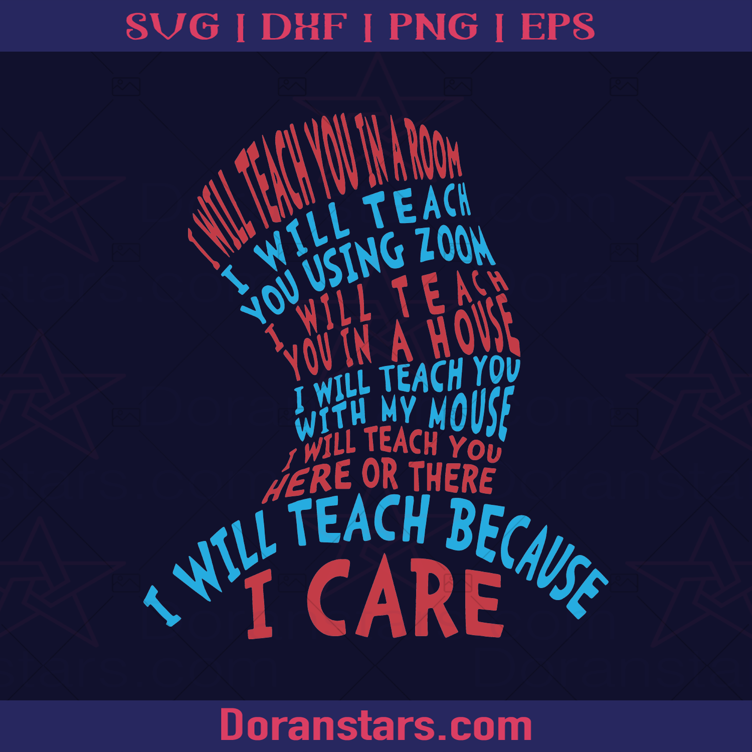 I WIll Teach You - teacher, Dr Seuss Top Hat logo, Svg Files For Cricut, Dxf, Eps, Png, Cricut Vector, Digital Cut Files