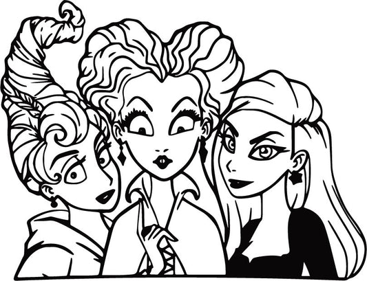 Outline vectors Sanderson Sisters Svg Sanderson Sisters Hocus Pocus Svg