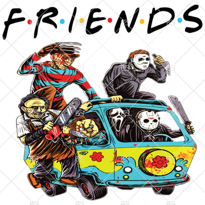 Jason and Friends png Horror Movie Halloween png files Sublimation Jason  Penny Wise Scary Movie png File