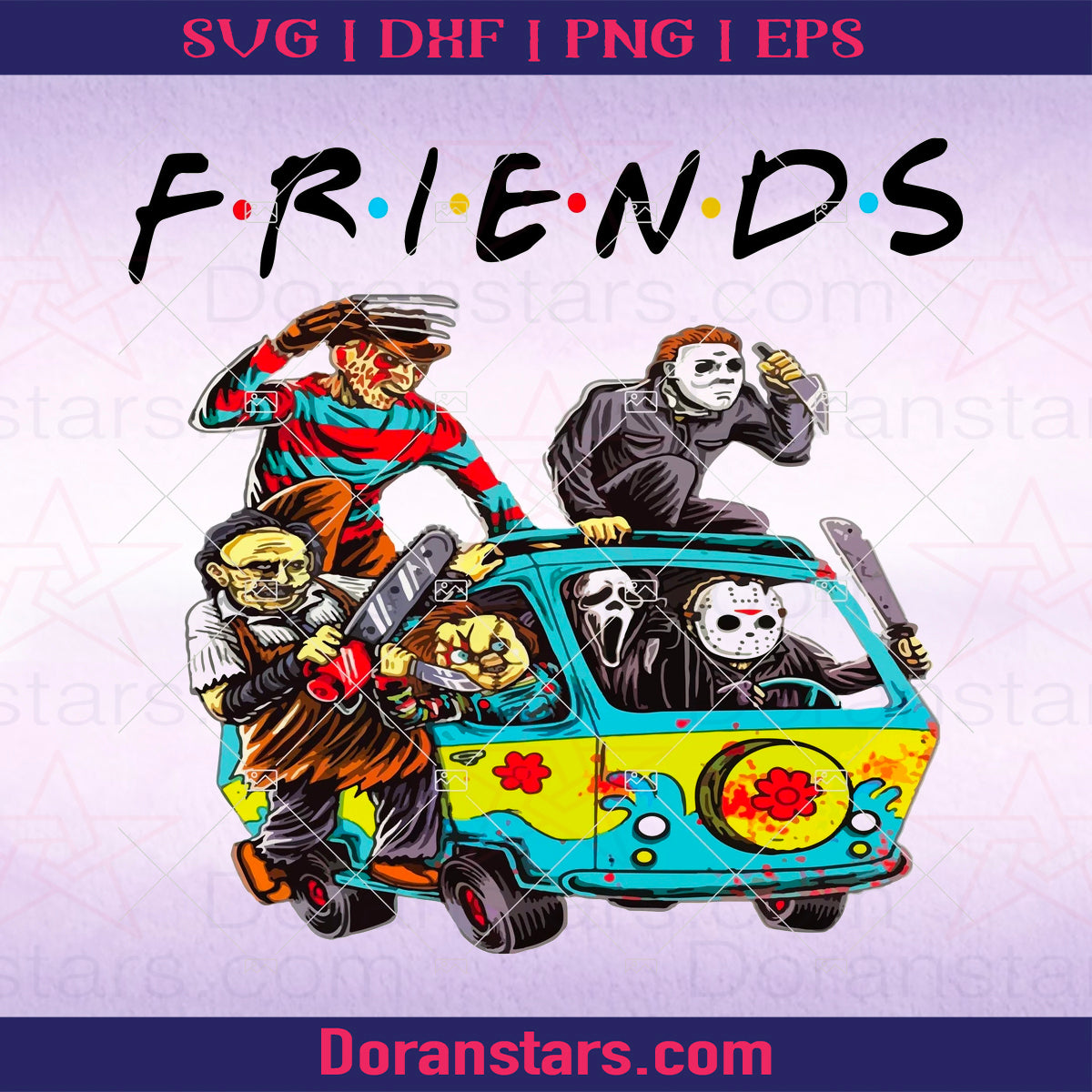 Jason and Friends Sublimation PNG Instant Download Horror Movie PNG Halloween Sublimation Jason, Penny Wise, Scary Movie Clipart