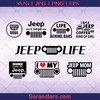 Jeep Logo Bundle, Sticker bundle, Car Decoration jeep Truck, Jeep For Sale, Jeep Icon For Sale, Black Jeep, Travel, Travel Lover, Holiday, Traveller Design, America Travel, Offroad , Off Road Design, Icon, Vector logo, Svg Files For Cricut, Dxf, Eps, Png, Cricut Vector, Digital Cut Files Download - doranstars.com