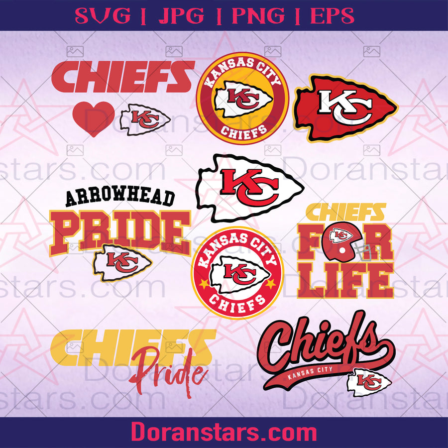 Chiefs Football Silhouette Team Clipart vector svg file for cutting with  Cricut, Sublimation Png and Svg for Shirts, Vinyl Cut File