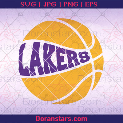 Lakers Basketball in svg,dxf, and png. INSTANT DOWNLOAD Digital Cut Files Svg, Dxf, Eps, Png, Cricut Vector, Digital Cut Files Download