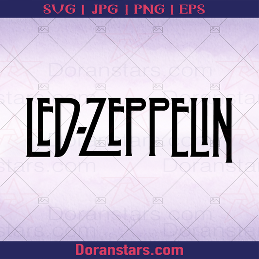 Led-Zeppelin Band, Old School Rock Band logo, Svg Files For Cricut, Dxf, Eps, Png, Cricut Vector, Digital Cut Files Download