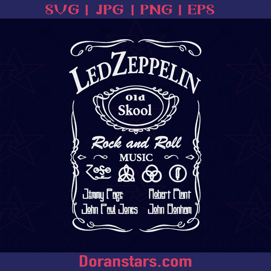 Led Zeppelin Old Skool Rock And Roll Music, Old School logo, Svg Files For Cricut, Dxf, Eps, Png, Cricut Vector, Digital Cut