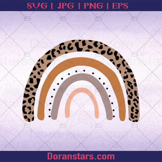 Leopard Rainbow, Cute, Simple Design logo, Svg Files For Cricut, Dxf, Eps, Png, Cricut Vector, Digital Cut Files Download