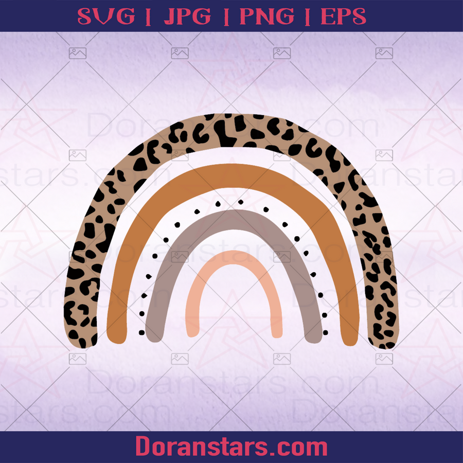 Leopard Rainbow, Cute, Simple Design logo, Svg Files For Cricut, Dxf, Eps, Png, Cricut Vector, Digital Cut Files Download - doranstars.com