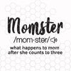 Momster Svg Png Eps Cuttable, Mom Shirt SVG, Mom Gift SVG, Funny Mom Svg File, Mothers Day SVG