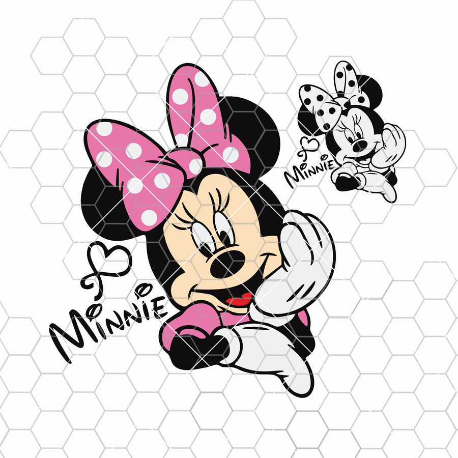 Minnie Mouse Svg, Dxf, Eps, Ai, Cdr Vector Files for Silhouette, Cricut, Cutting Plotter, Png file