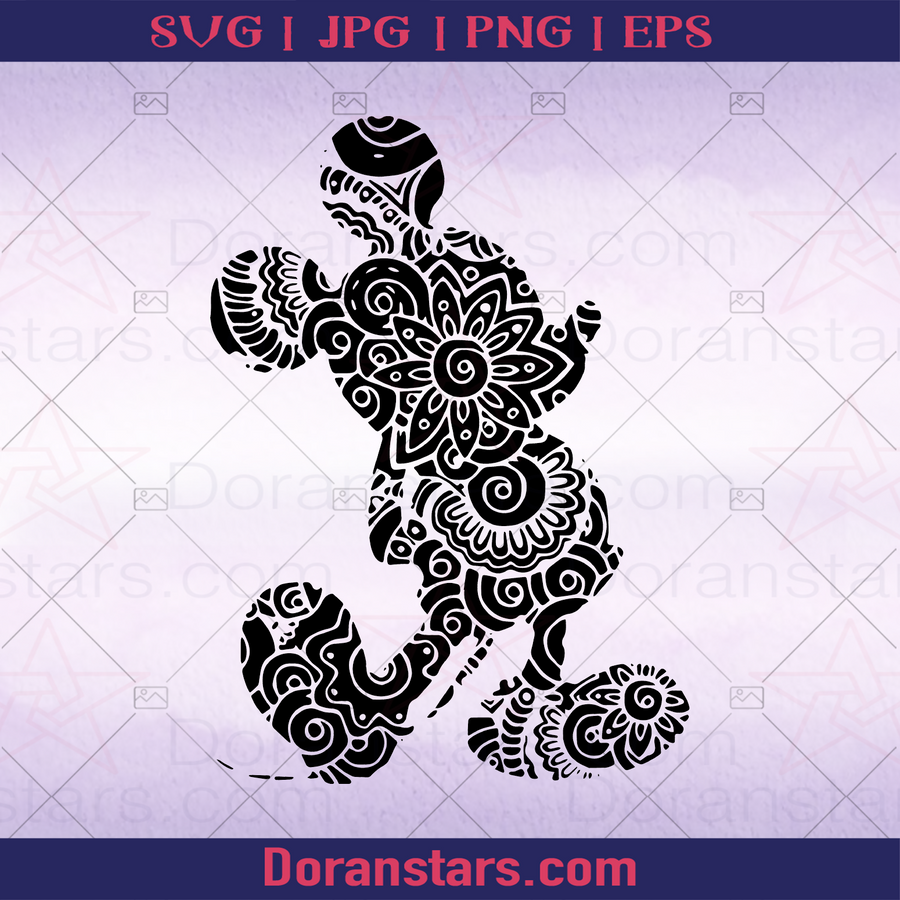 Mandala Mickey Disney Design , Art Mandala, Mandala art, mandala tatoo, Flower pattern, mandala Flower, Mandala Design logo, Svg Files For Cricut, Dxf, Eps, Png, Cricut Vector, Digital Cut Files Download - doranstars.com