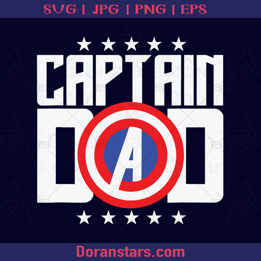 Mens Christmas Gift For Dad Birthday Captain Shield Dad Superhero T-Shirt, Father, Dad, Family, Father's day Captain American, Avengers, Endgame logo, Svg Files For Cricut, Dxf, Eps, Png, Cricut Vector, Digital Cut Files Download - doranstars.com