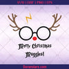 Merry Christmas Muggles SVG, Harry Reindeer SVG, Cute Christmas Wizard SVG, Muggle Christmas Clipart Instant Download - Doranstars