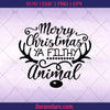 Merry Christmas Ya Filthy Animal Svg, Christmas Svg, Merry Christmas Svg, Funny Christmas Svg - Instant Download - Doranstars