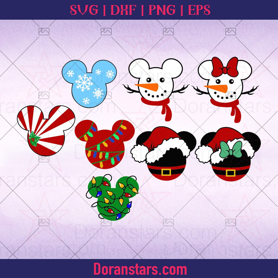 Mickey christmas svg, Disney Christmas SVG Bundle, Mickey Christmas SVG, Minnie Christmas svg - Instant Download - Doranstars