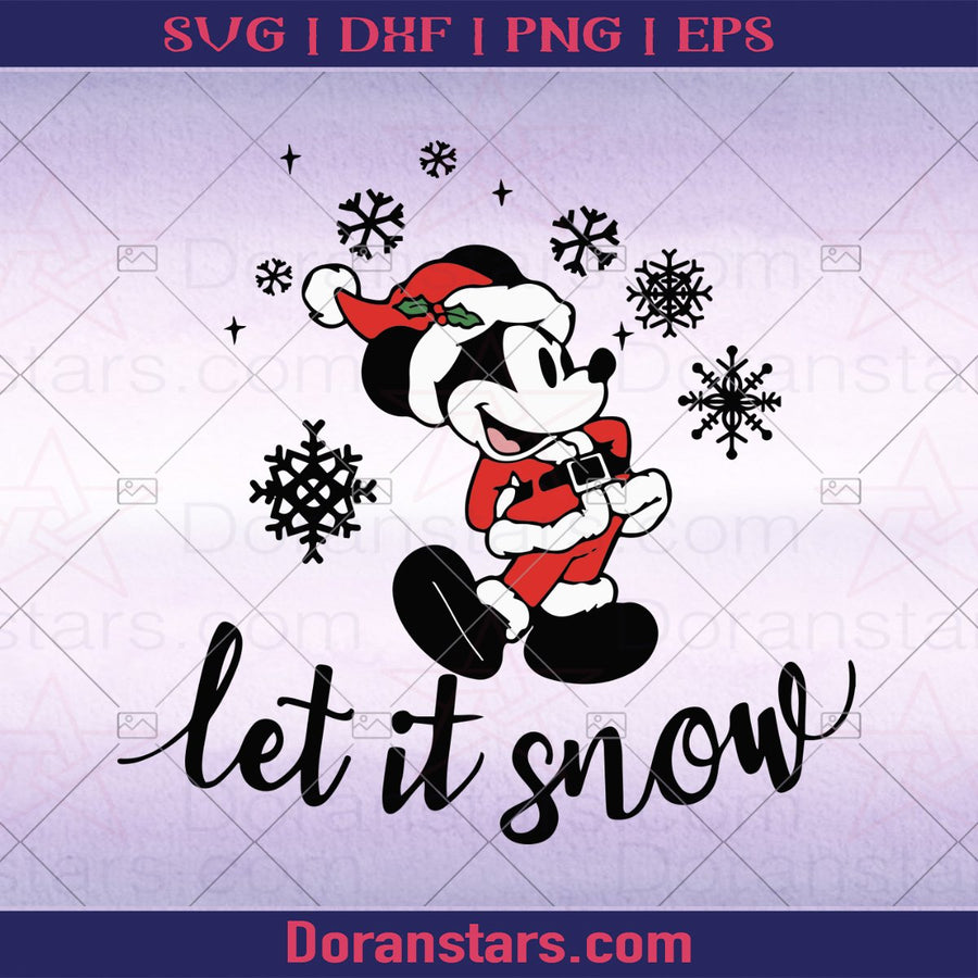 Mickey mouse Let it snow, Christmas svg - Instant Download - Doranstars