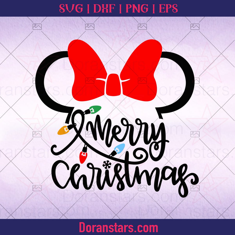 Minnie Merry Christmas SVG / Merry Christmas DXF, Christmas SVG / Svg Files, Cricut Cut Files, Silhouette Cut File Instant Download - Doranstars