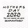 Mothers Day 2020 svg, The one where we were quarantined svg, Blackand White Versions, Quarantine svg, Sublimation designs, Cricut svg, cameo