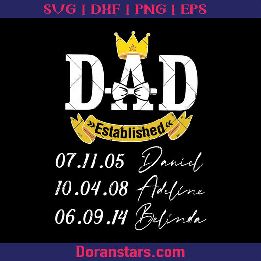 Personalized Dad Shirt, Dad Established 2020 Shirt, Custom Dad Shirt with Children Names, Fathers Day 2020 Shirt, Dad Birthday Gift, Dad Est