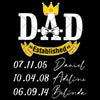 Personalized Dad Shirt, Dad Established 2020 Shirt, Custom Dad Shirt with Children Names, Fathers Day 2020 Shirt, Dad Birthday Gift, Dad Est