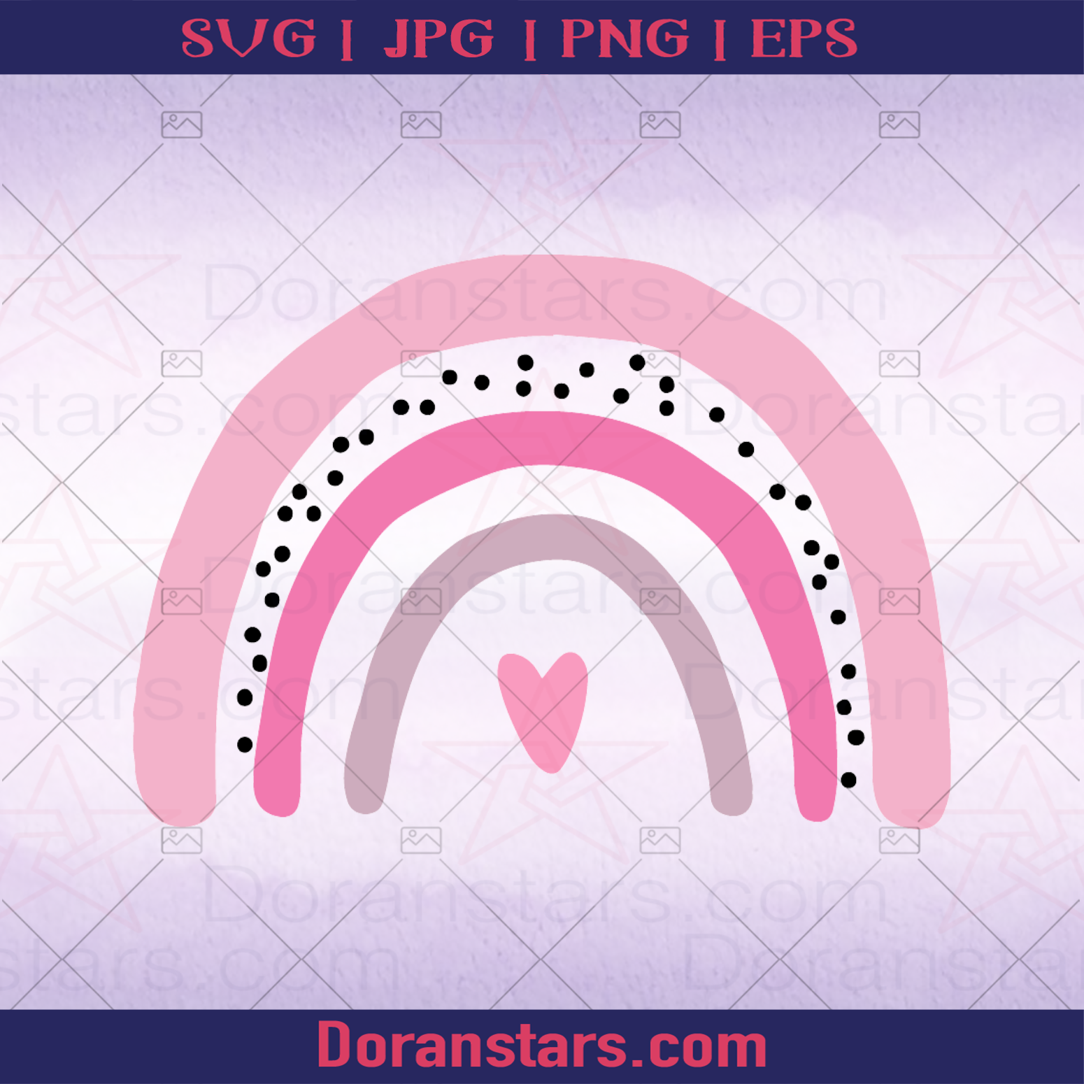Pink Rainbow, Cute, Simple Design logo, Svg Files For Cricut, Dxf, Eps, Png, Cricut Vector, Digital Cut Files Download - doranstars.com