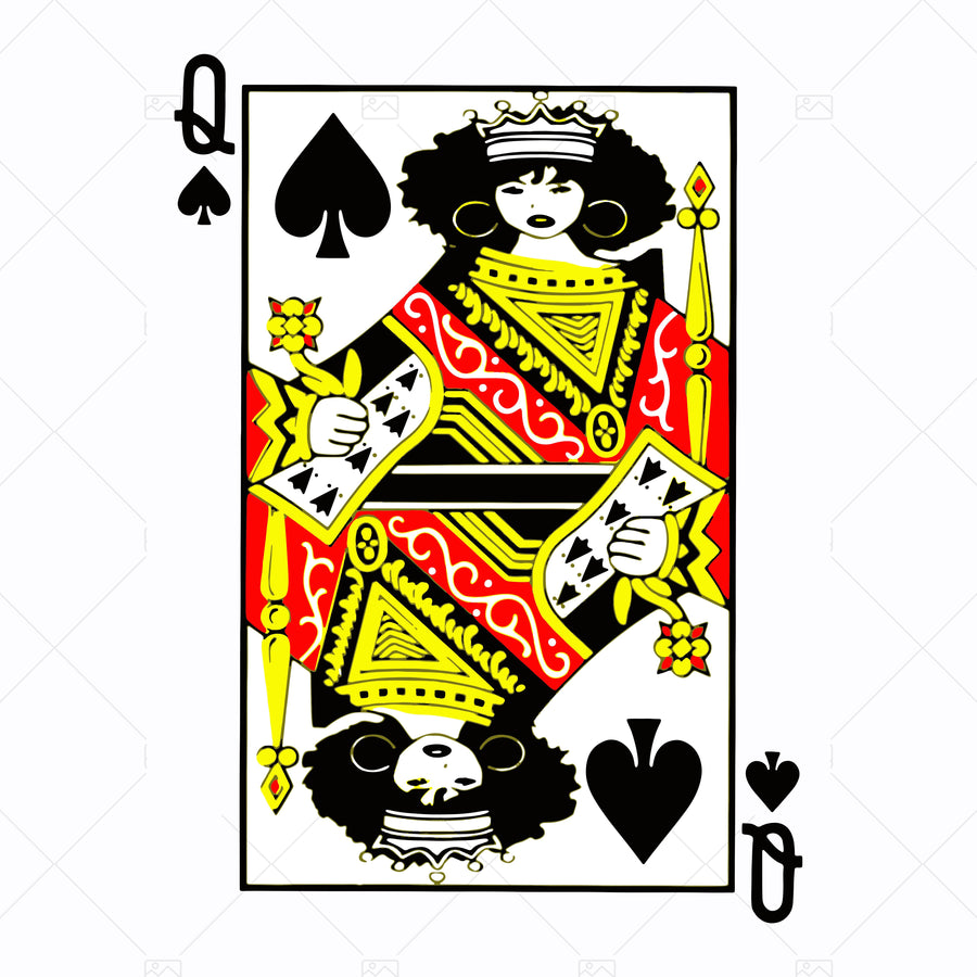 Afro Queen of Spades SVG