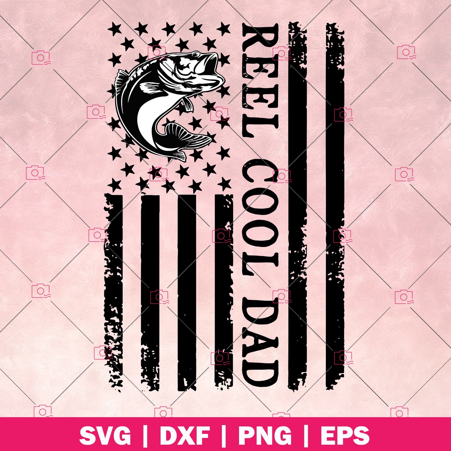 Reel Cool Dad logo, Svg Files For Cricut, Dxf, Eps, Png, Cricut Vector, Digital Cut Files, Fishing, Dad, Family, Baby, Children