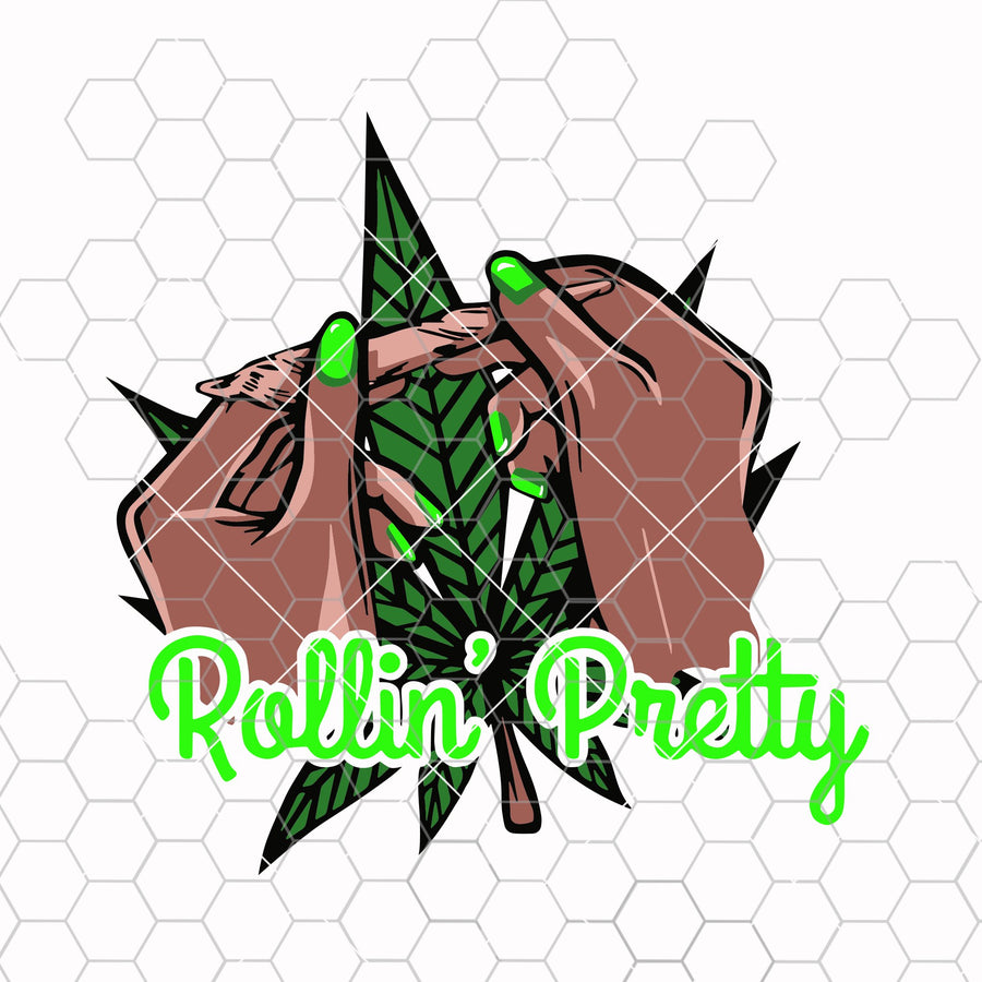 Rolling Pretty Blunt Joint Weed Leaf High Life Pot Head Stoned 420 Grass Cannabis Marijuana Sativa SVG PNG JPG Vector Clipart Cut Cutting
