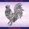 Rooster Mandala svg, Zentangle Rooster svg, Intricate svg File, Cricut Design svg, Mandala Animals cut files Digital Doranstars com