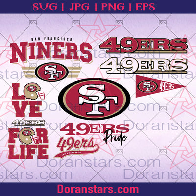 San Francisco 49ers SVG, San Francisco 49ers files, 49ers logo, football, silhouette cameo, cricut, digital clipart, layers, png dxf ai Doranstarscom