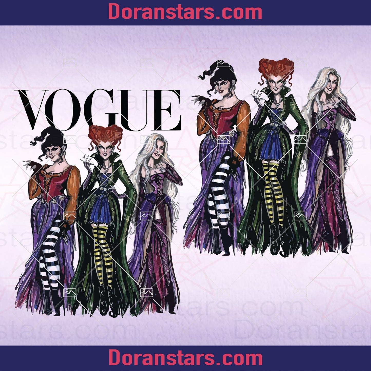 Sanderson Sisters Vogue Png, Halloween Vogue Sanderson Png, Halloween Shirt Design Ideas