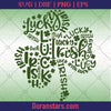 Shamrock Word Art St. Patrick's Day Svg - png - eps - dxf vector files for Silhouette Cameo, Cricut, clipart for DIY gifts - Doranstars.com