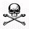Skull and crossbones pirate symbol or danger sign vector