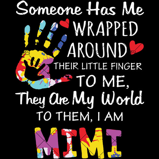 Someone Has Me Wrapped Around Their Little Finger To Me-They Are My World To Them-I Am Mimi Digital Cut Files Svg, Dxf, Eps, Png, Cricut Vector, Digital Cut Files Download