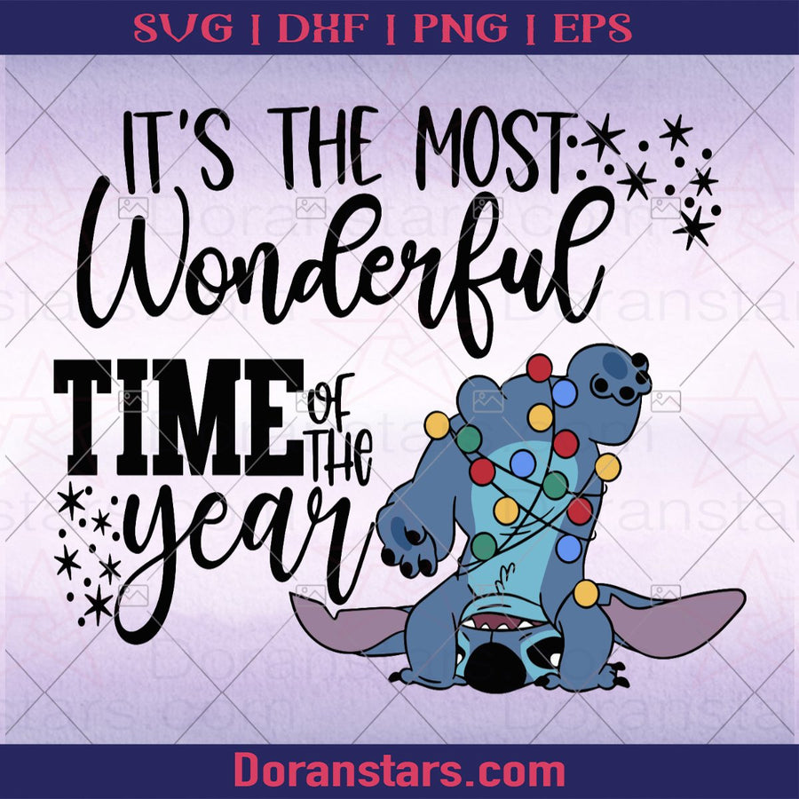 Stitch it's the most wonderful time of year svg - Instant Download - Doranstars