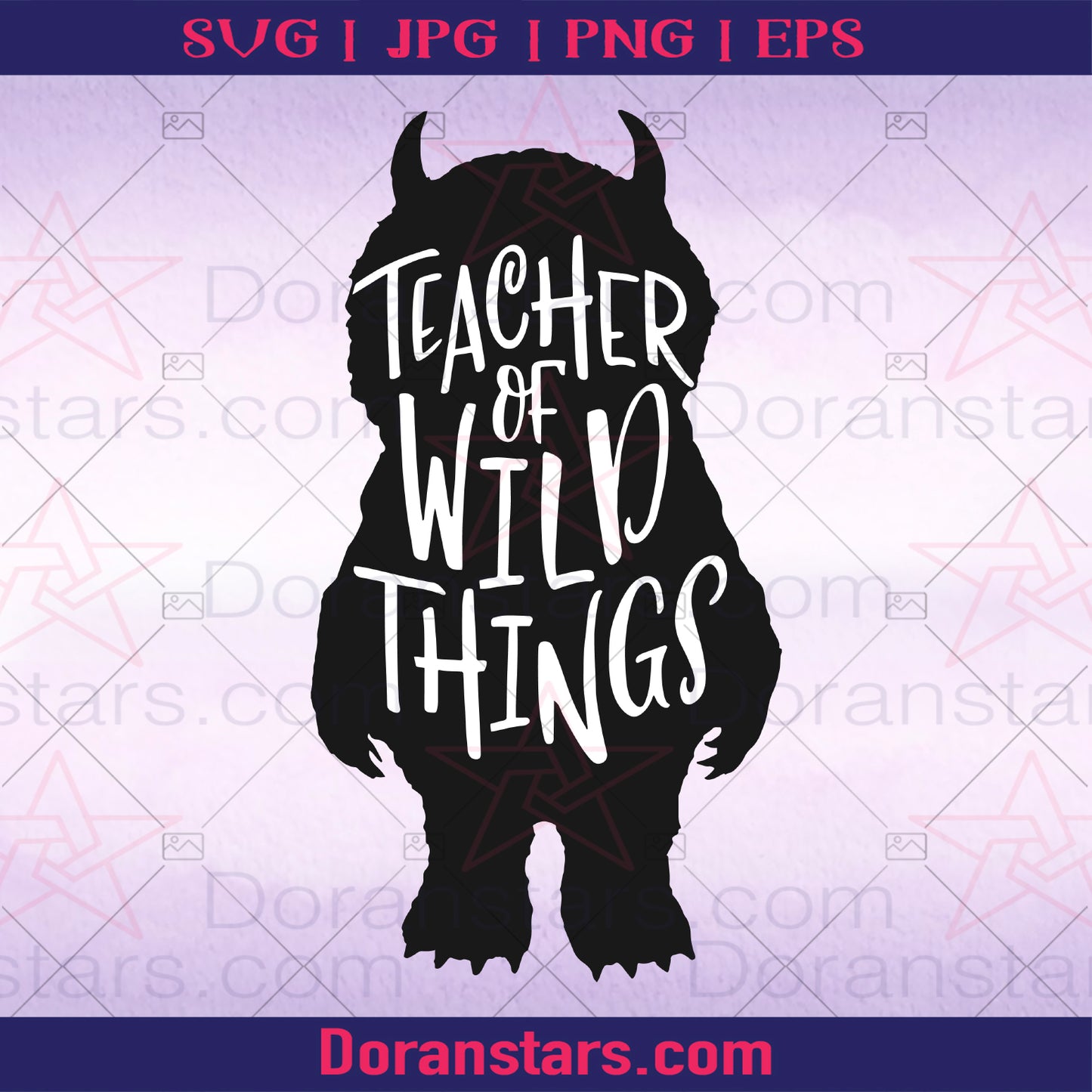 Teacher of wild things logo, Svg Files For Cricut, Dxf, Eps, Png, Cricut Vector, Digital Cut Files