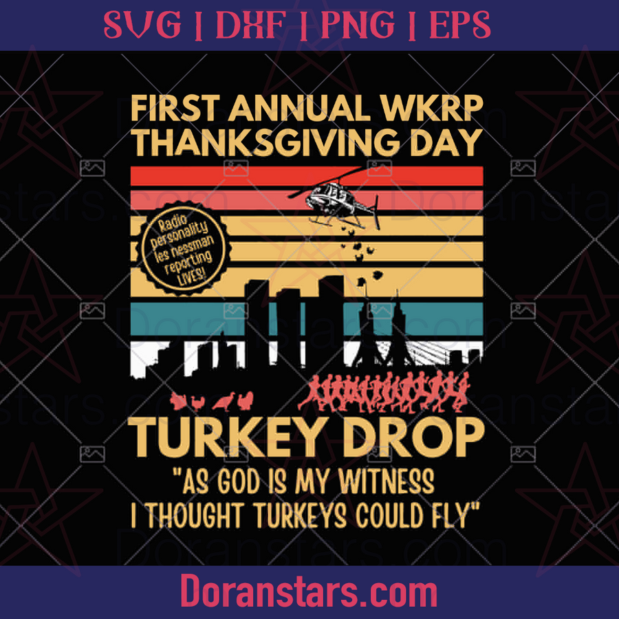 Thanksgiving Wkrp Turkey Drop Essential 2020 file - Svg, Instant Download - Doranstars
