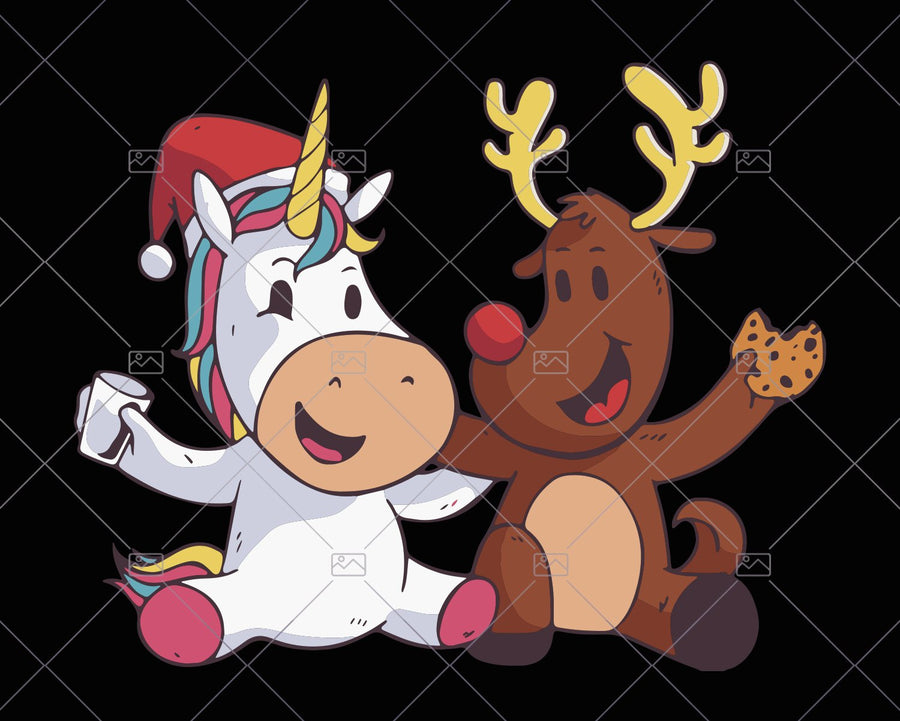 Unicorn Tree Christmas Sweater Xmas Pet Animal Lover - Svg, Instant Download - Doranstars