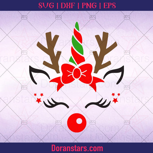 Unicorn svg, Christmas unicorn svg, Reindeer SVG, Christmas SVG Cutting File Svg, CriCut Files svg - Instant Download - Doranstars