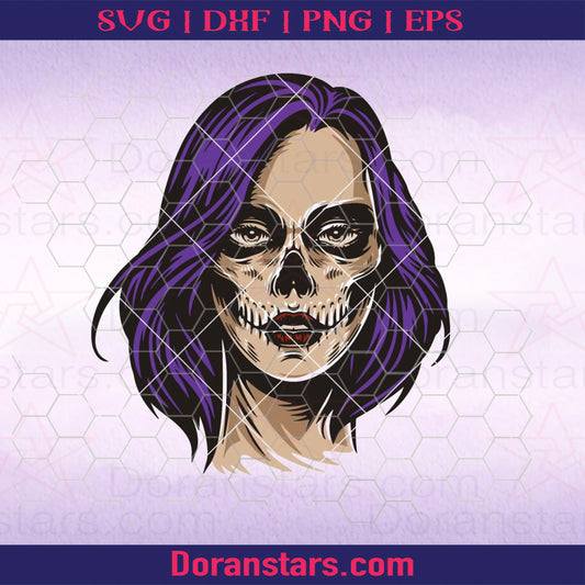Vintage spooky woman head SVG Halloween svg doranstars