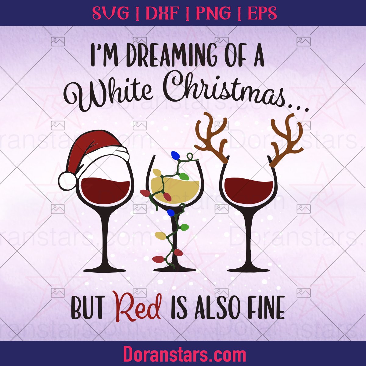 Wine Glass - White Christmas