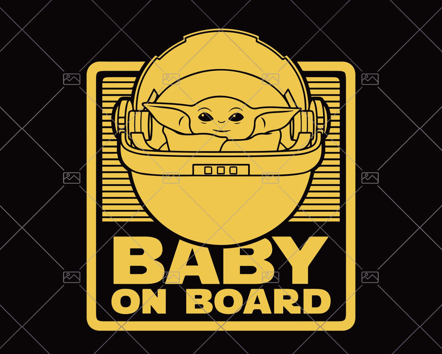 Yoda Baby from the Mandalorian with this Baby on Board Svg  - Instant Download - Doranstars