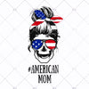 Mom Life Skull American Sunglasses Sublimation PNG Design, American Mom Skull with bandana design, Mom Life PNG, Transfers Ready To Press